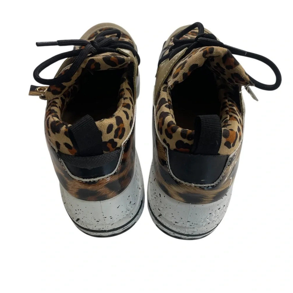 Leopard print Brown,Black,gold Animal Print Sneakers size 6 - Picture 4 of 8